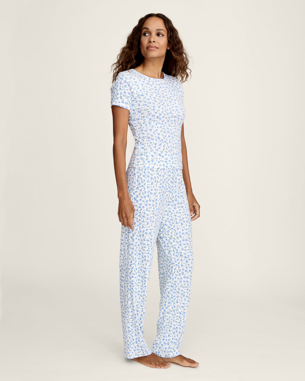 Pointelle Pant in Blue Floral