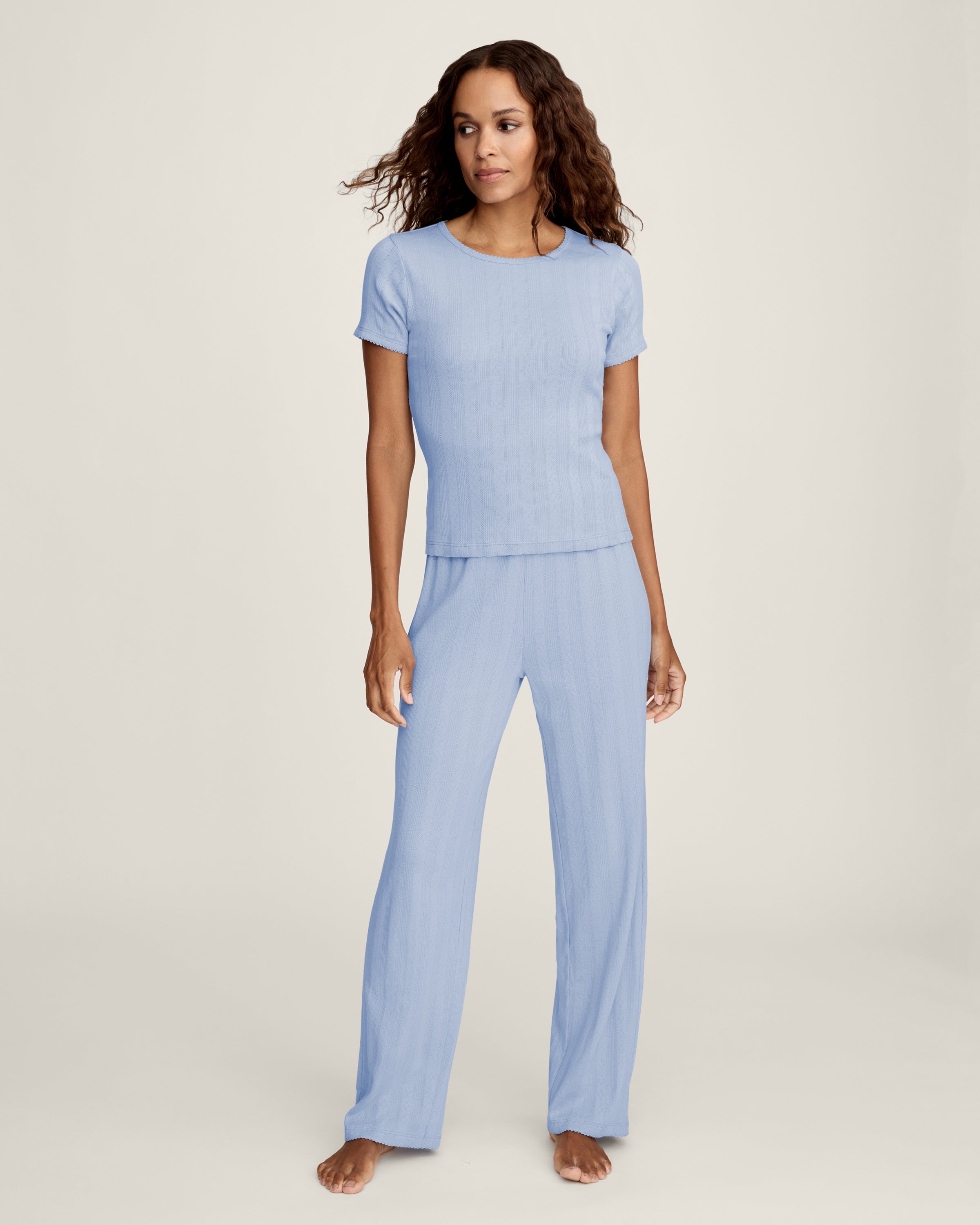 Pointelle Pant in Periwinkle