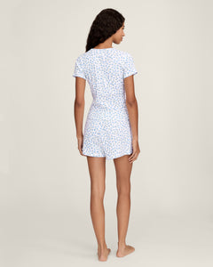 Pointelle T-Shirt in Blue Floral