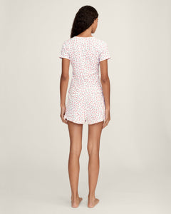 Pointelle T-Shirt in Pink Floral