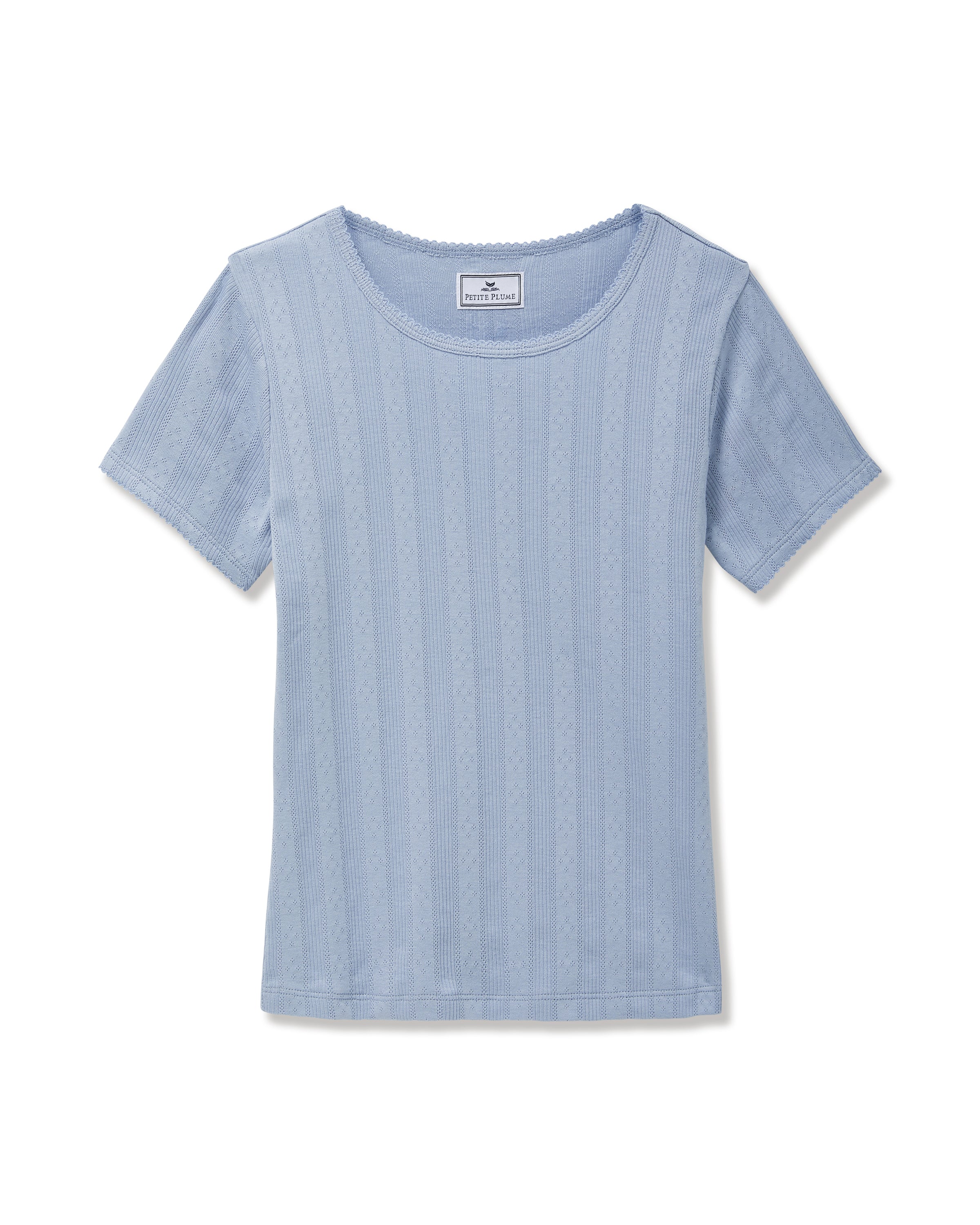 Pointelle T-Shirt in Periwinkle