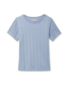 Pointelle T-Shirt in Periwinkle