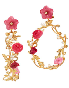 Flower Whirl Earrings in Rose
