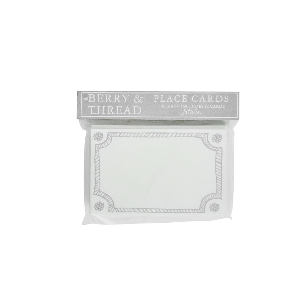 Berry & Thread Place Card in Silver, Set of 12