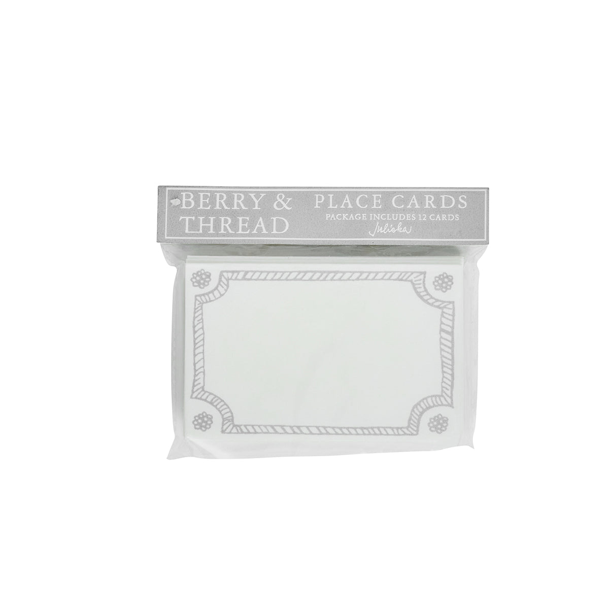 Berry & Thread Place Card in Silver, Set of 12