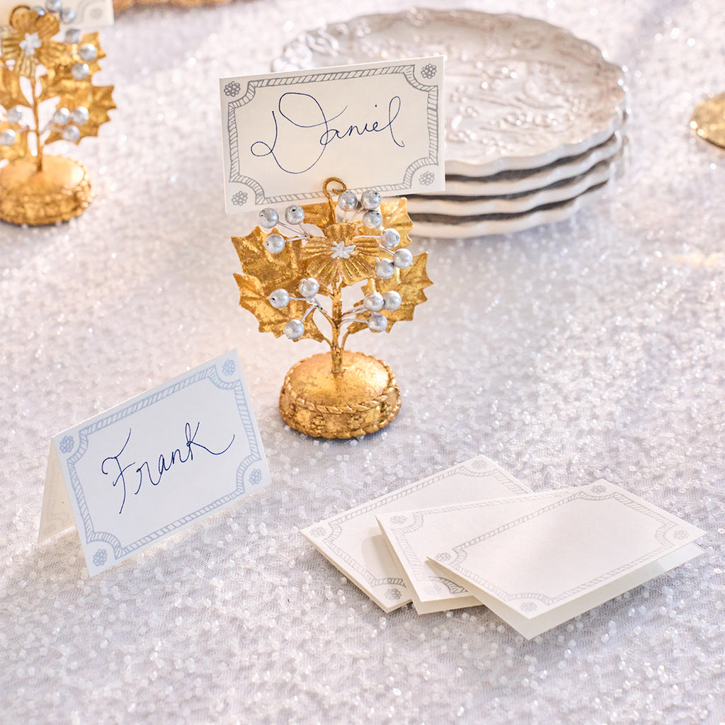 Berry & Thread Place Card in Silver, Set of 12