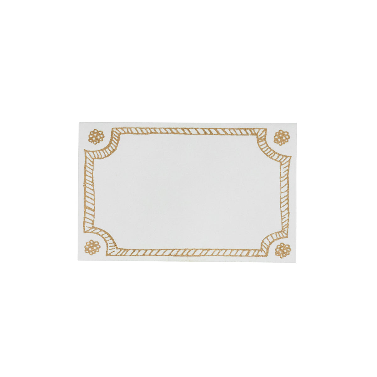 Front view of Berry & Thread Place Card in Gold, Set of 12 showcasing hand-sketched Berry & Thread motif on white background