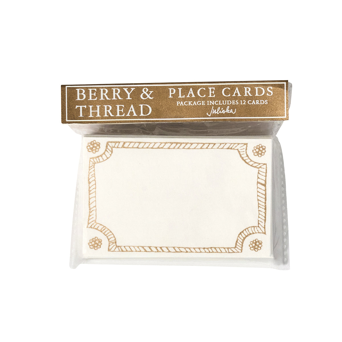 Berry & Thread Place Card in Gold, Set of 12