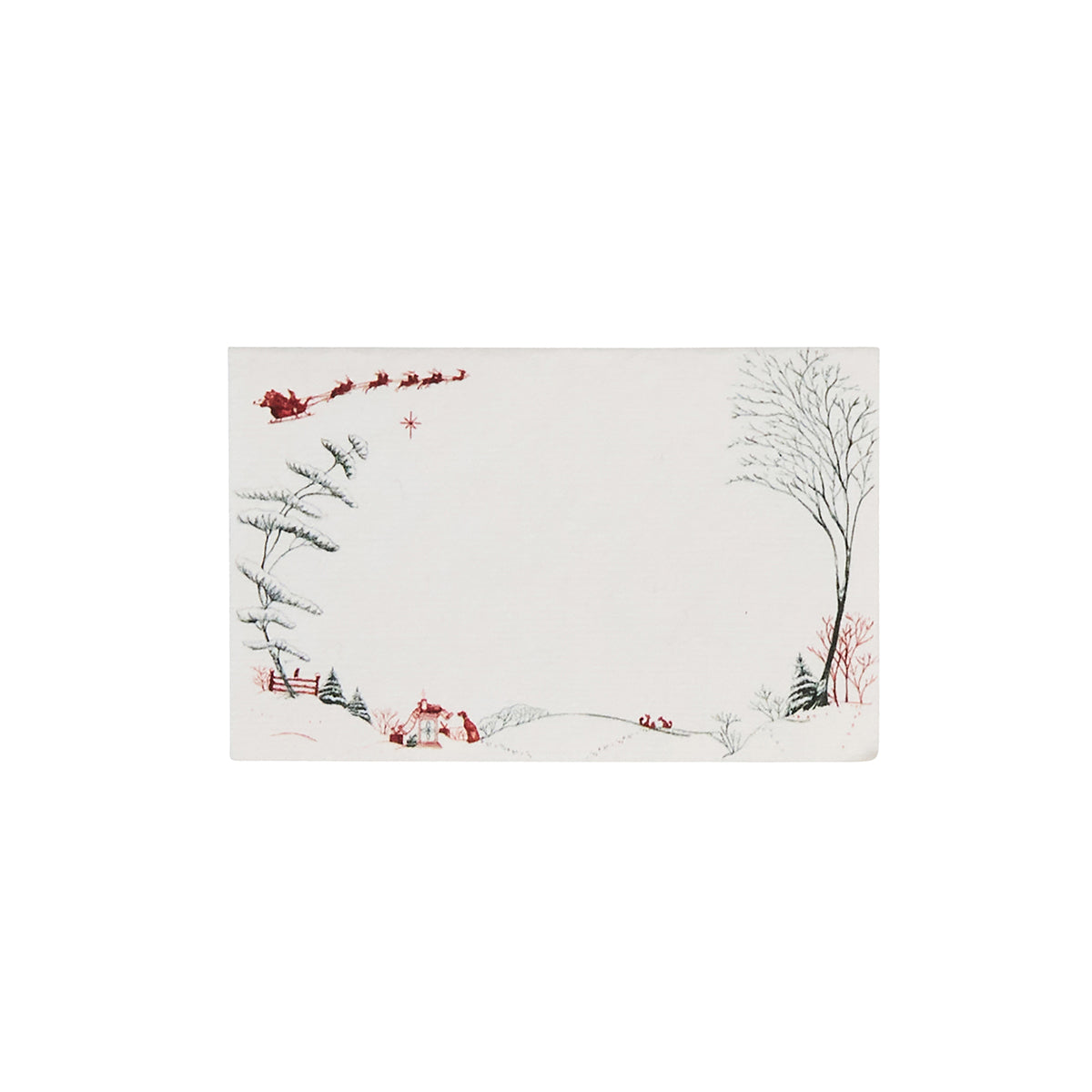 Country Estate Winter Frolic Place Card in Evergreen, Set of 12