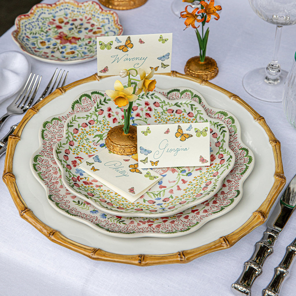Meadow Walk Butterfly Place Card in Multi, Set of 12