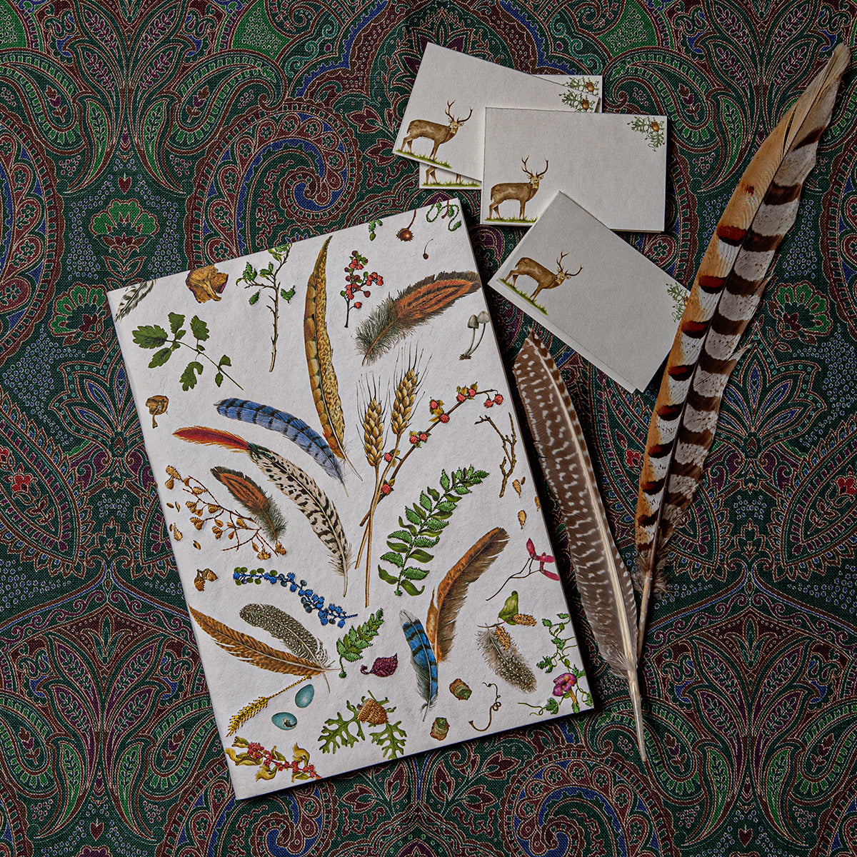 Forest Walk Embroidered 7" x 10" Paper Journal in Multi