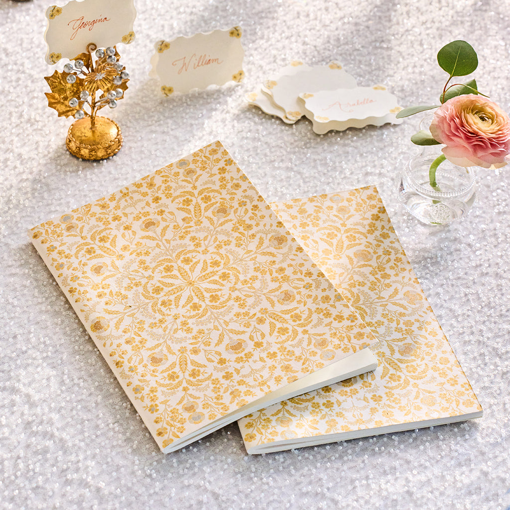 Berry & Thread Thistle 7" x 10" Paper Journal in Gold/Silver