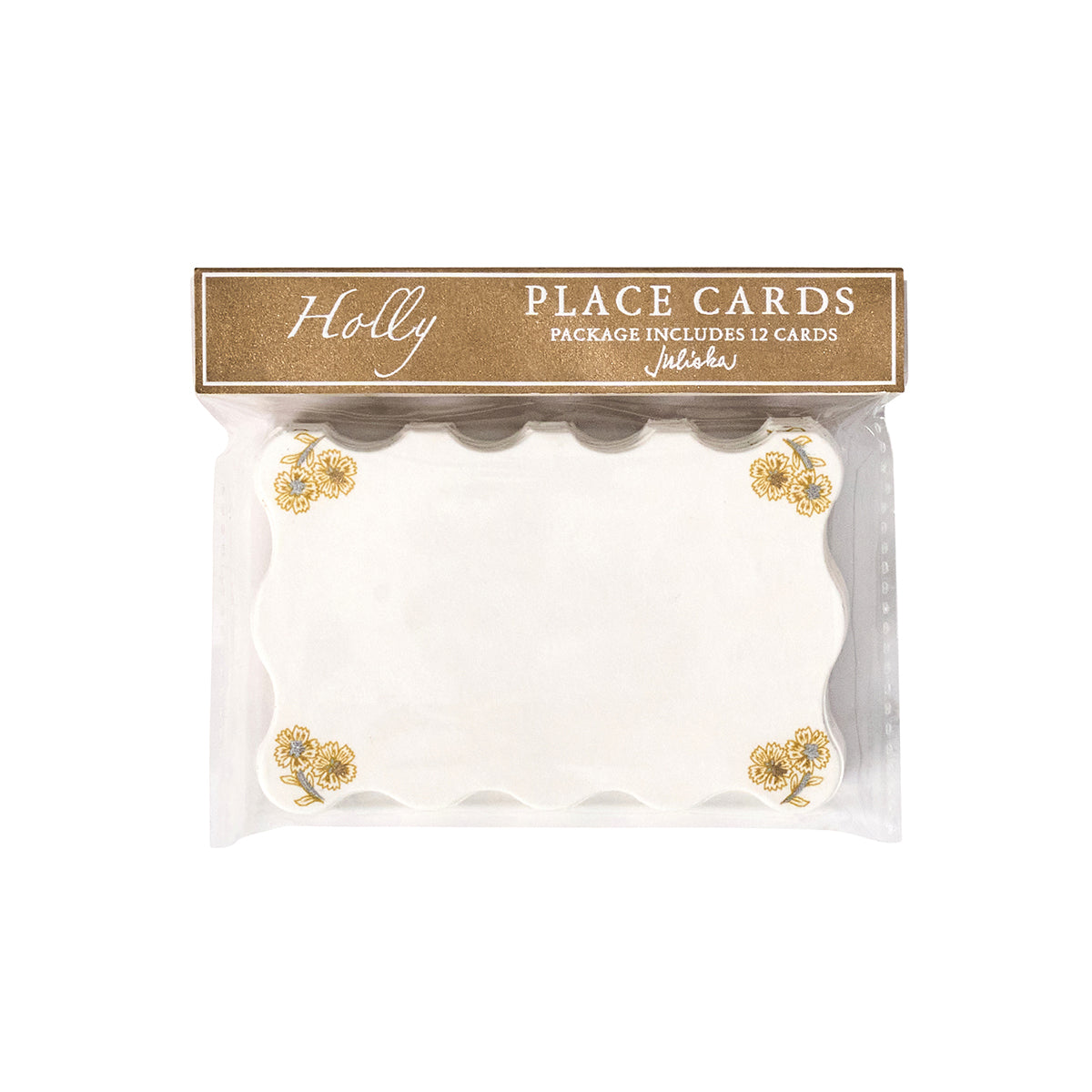 Berry & Thread Thistle Place Card in Gold/Silver, Set of 12
