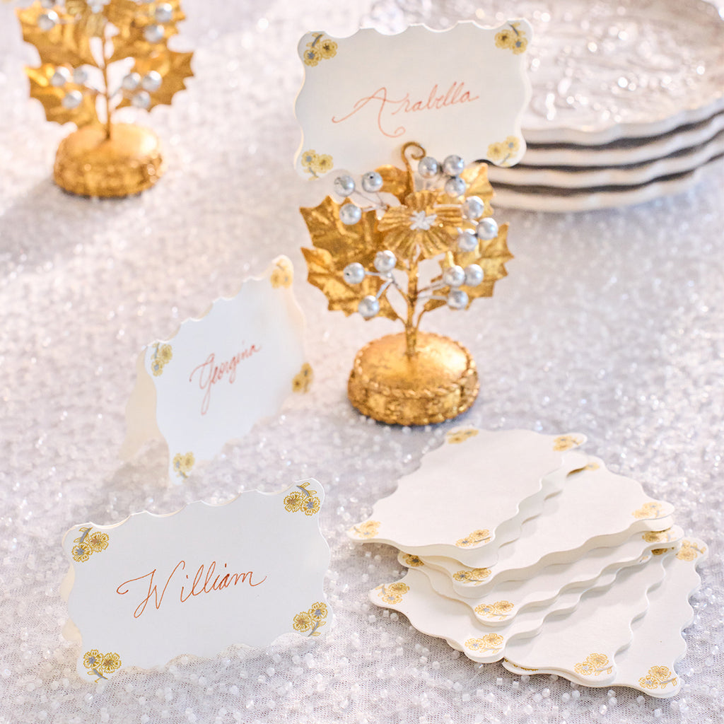 Berry & Thread Thistle Place Card in Gold/Silver, Set of 12