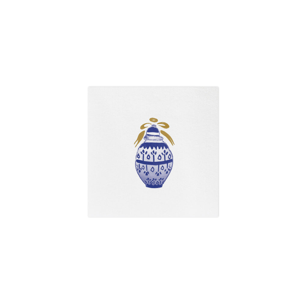 Papersoft Napkins Ginger Jar Cocktail Napkins (Pack of 20) in Blue
