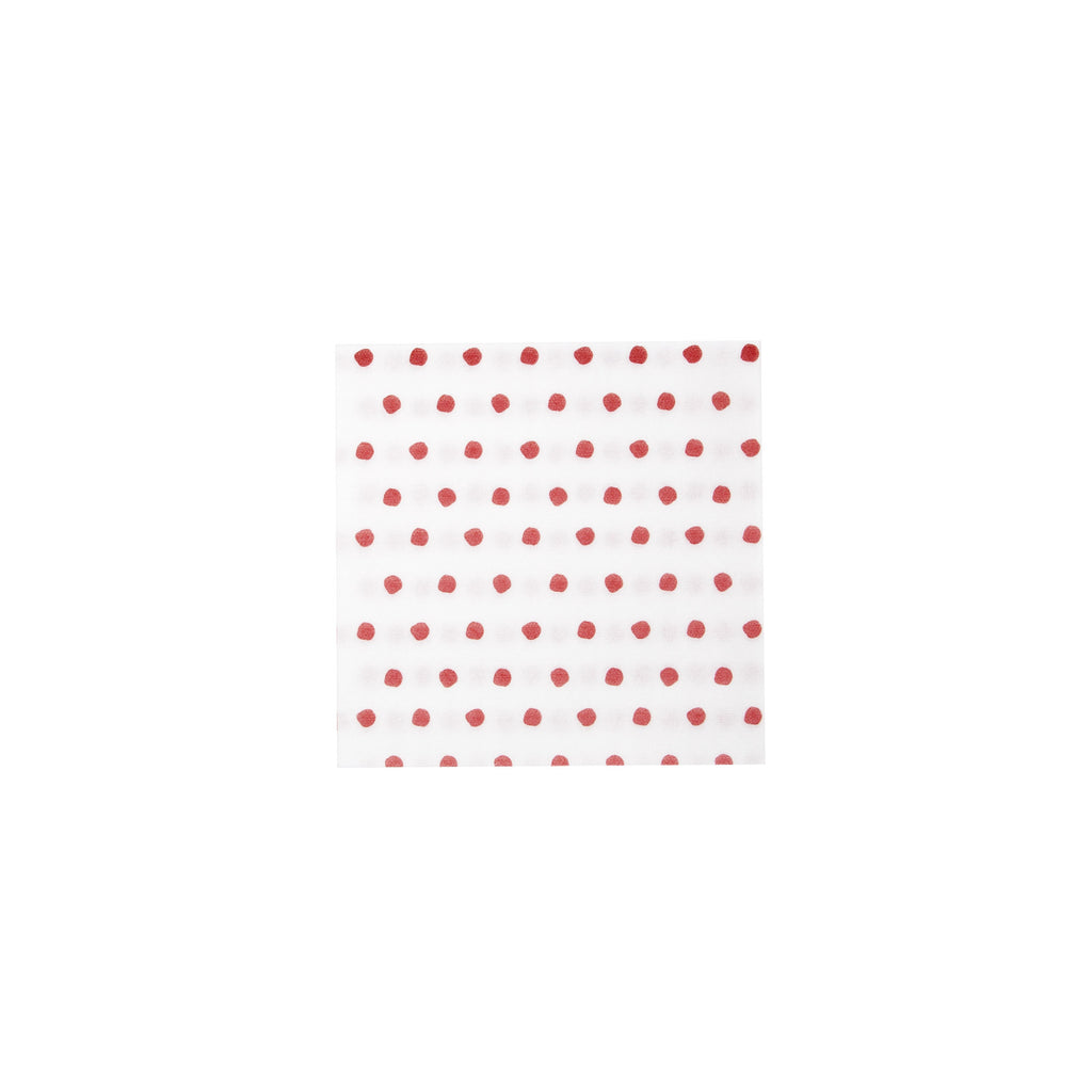 Papersoft Napkins Dot Red Cocktail Napkins, Pack of 20