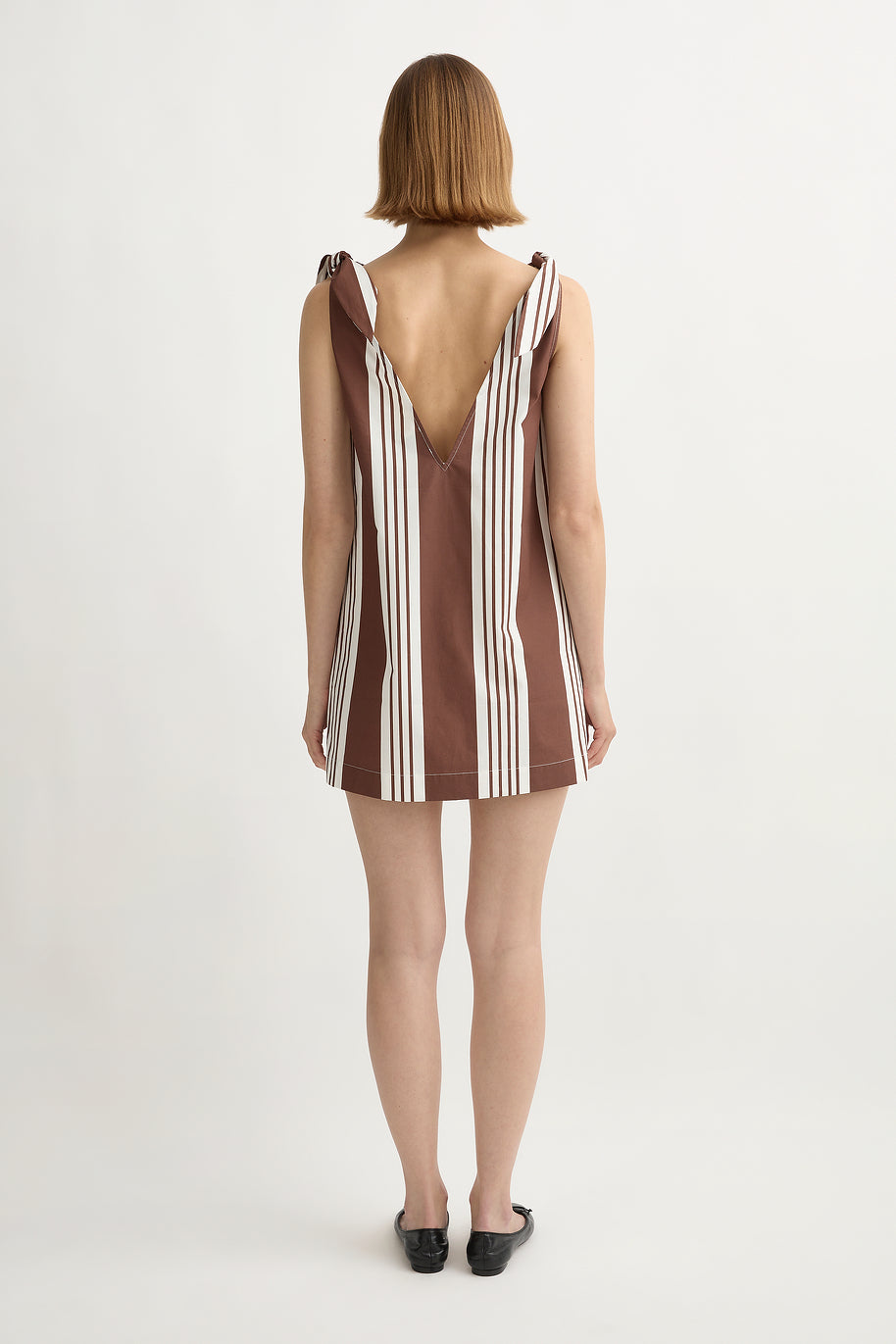 Rosie Mini Dress in Chocolate Stripe