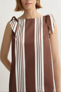 Rosie Mini Dress in Chocolate Stripe