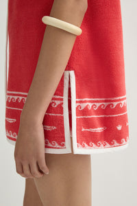 Cody Tunic in Red Ivory Fish