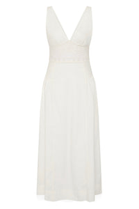 Veda V-Neck Dress in Vintage White