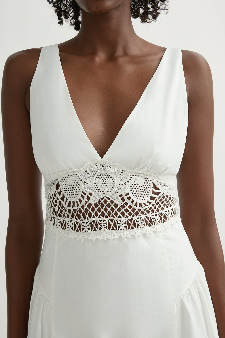 Veda V-Neck Dress in Vintage White