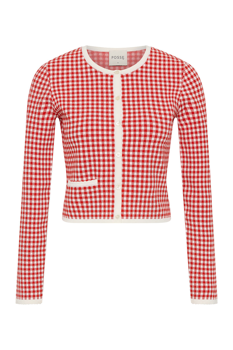 Micah Cardigan in Red Gingham