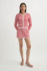 Micah Cardigan in Red Gingham