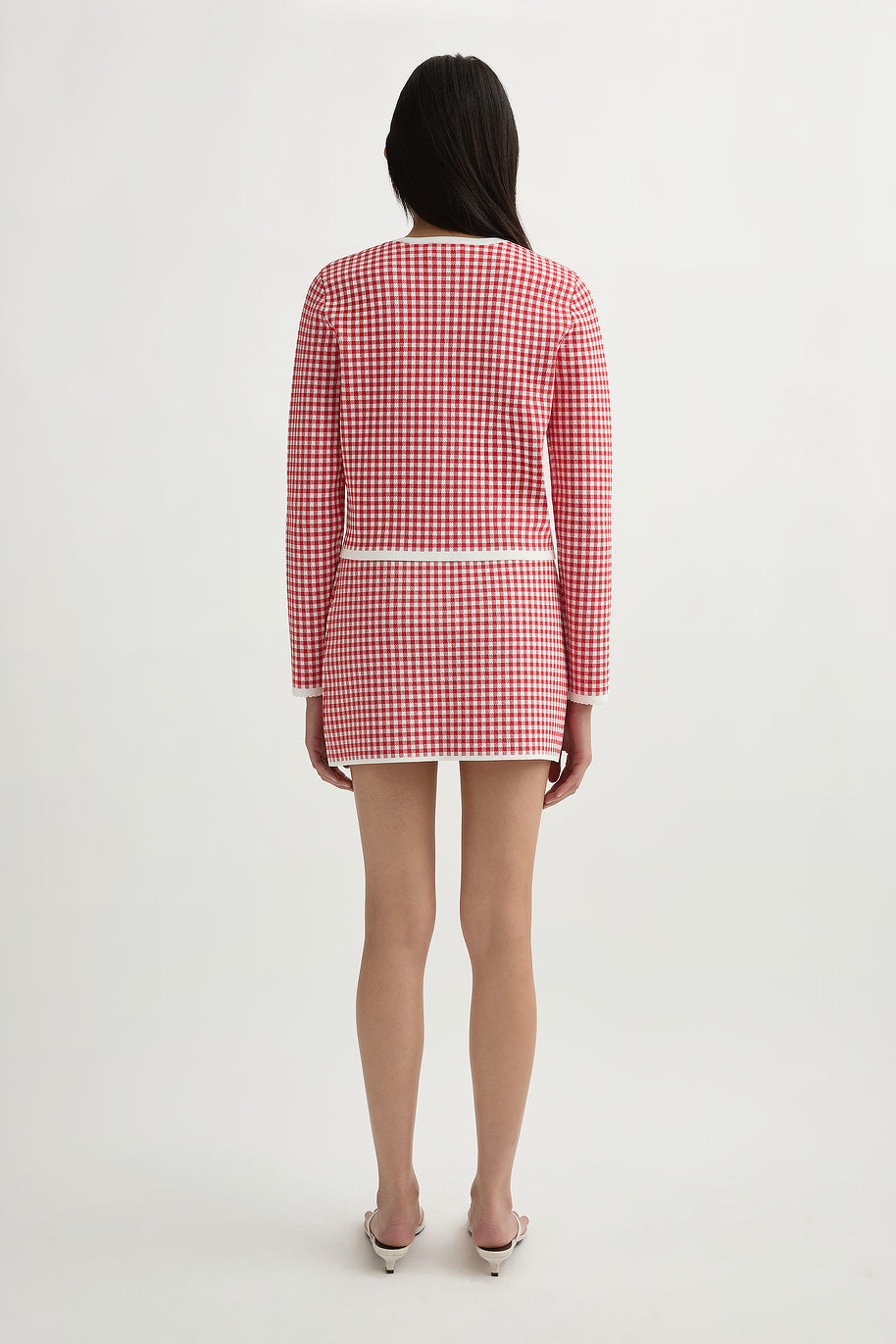 Micah Cardigan in Red Gingham