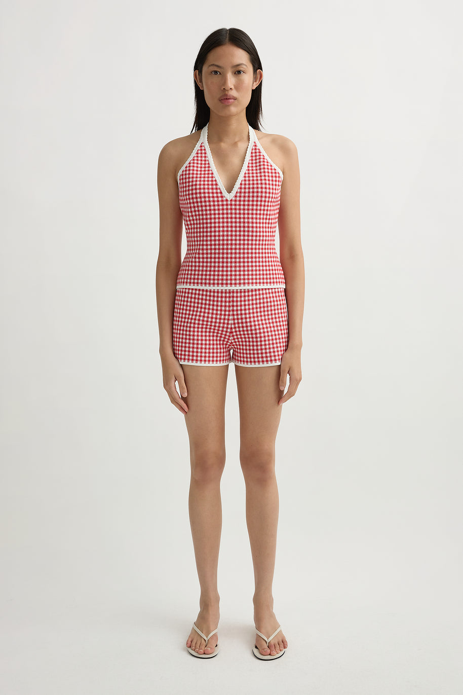 Micah Halter Top in Red Gingham
