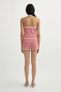 Micah Halter Top in Red Gingham