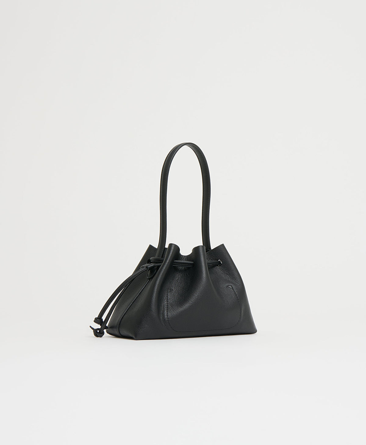 Drawstring Pouchette in Black