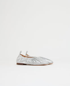 Ruched Ballerina in Crinkle Silver