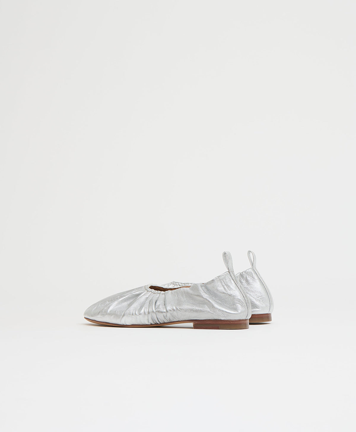Ruched Ballerina in Crinkle Silver