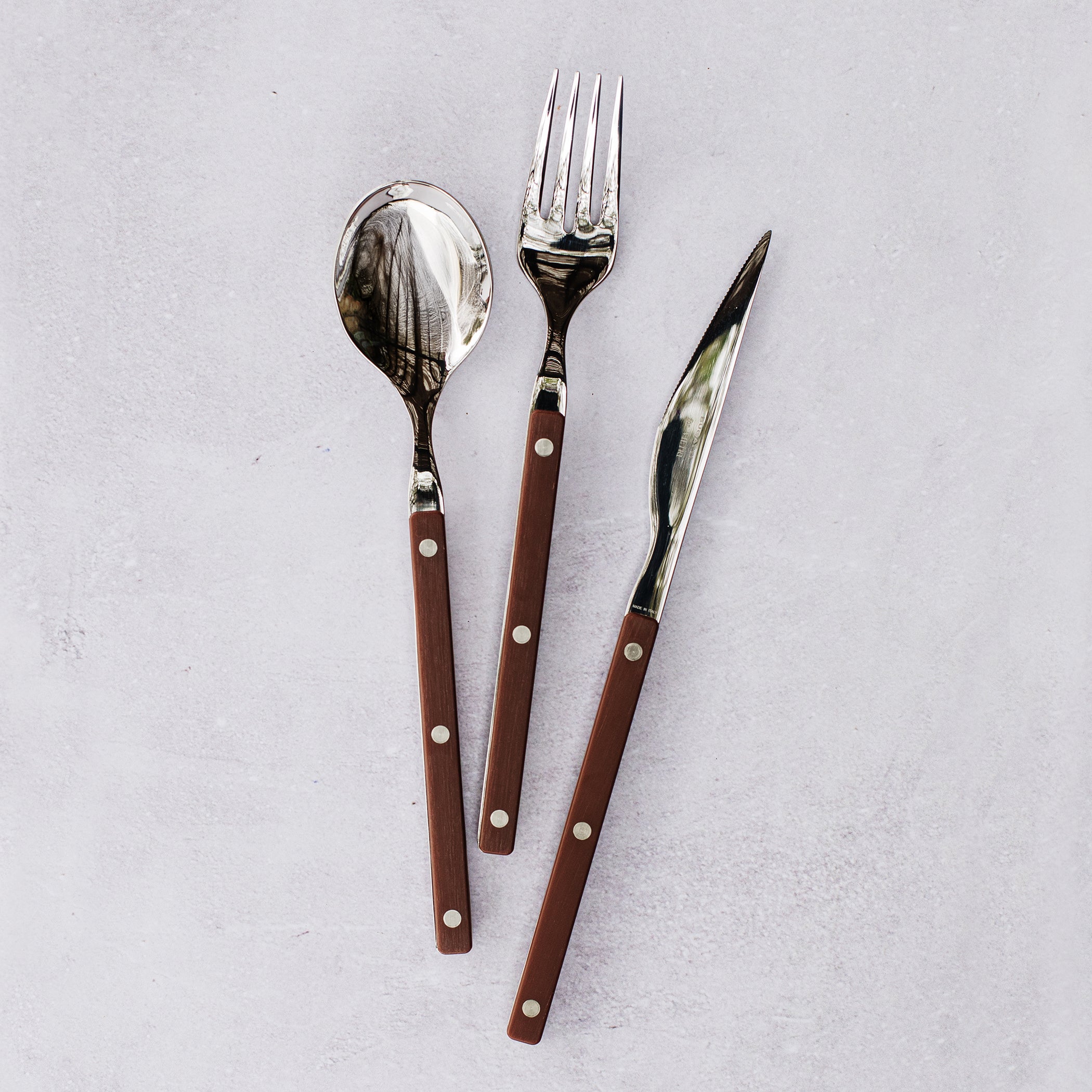 Pastello Three-Piece Place Setting in Brown