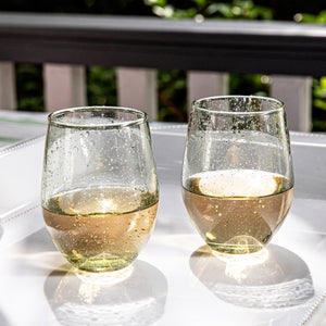 Provence Stemless Wine Glass in Basil