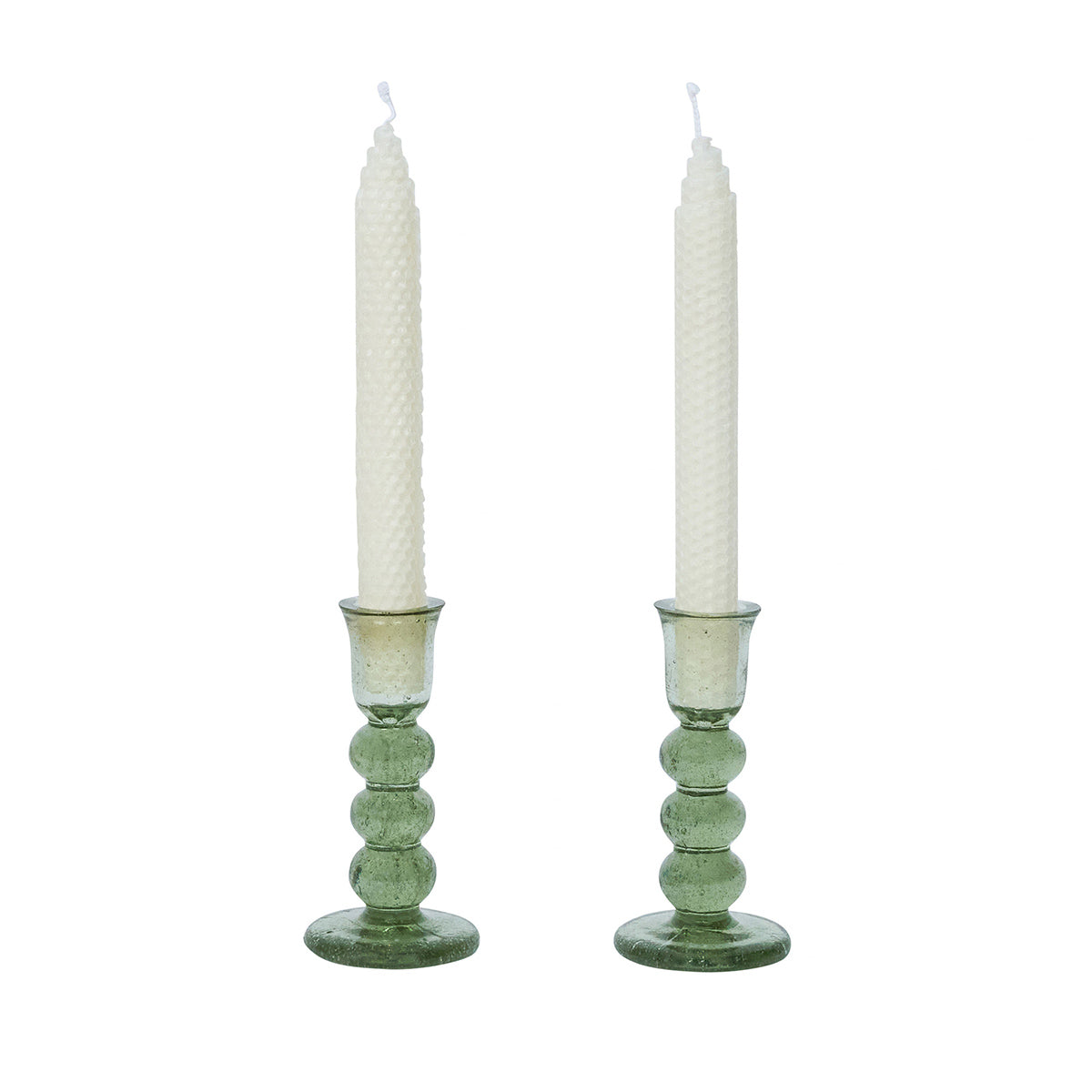 Provence 5" Candlestick, Set of 2 in Basil