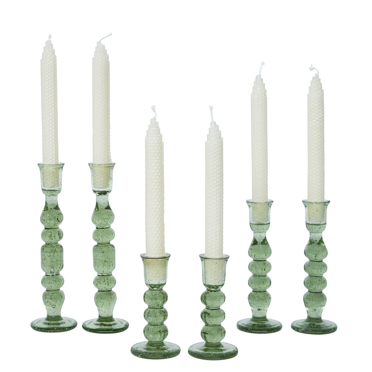 Provence 5" Candlestick, Set of 2 in Basil