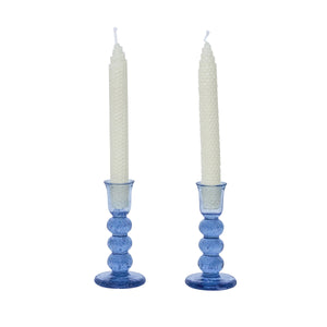 Provence 5" Candlestick, Set of 2 in Chambray