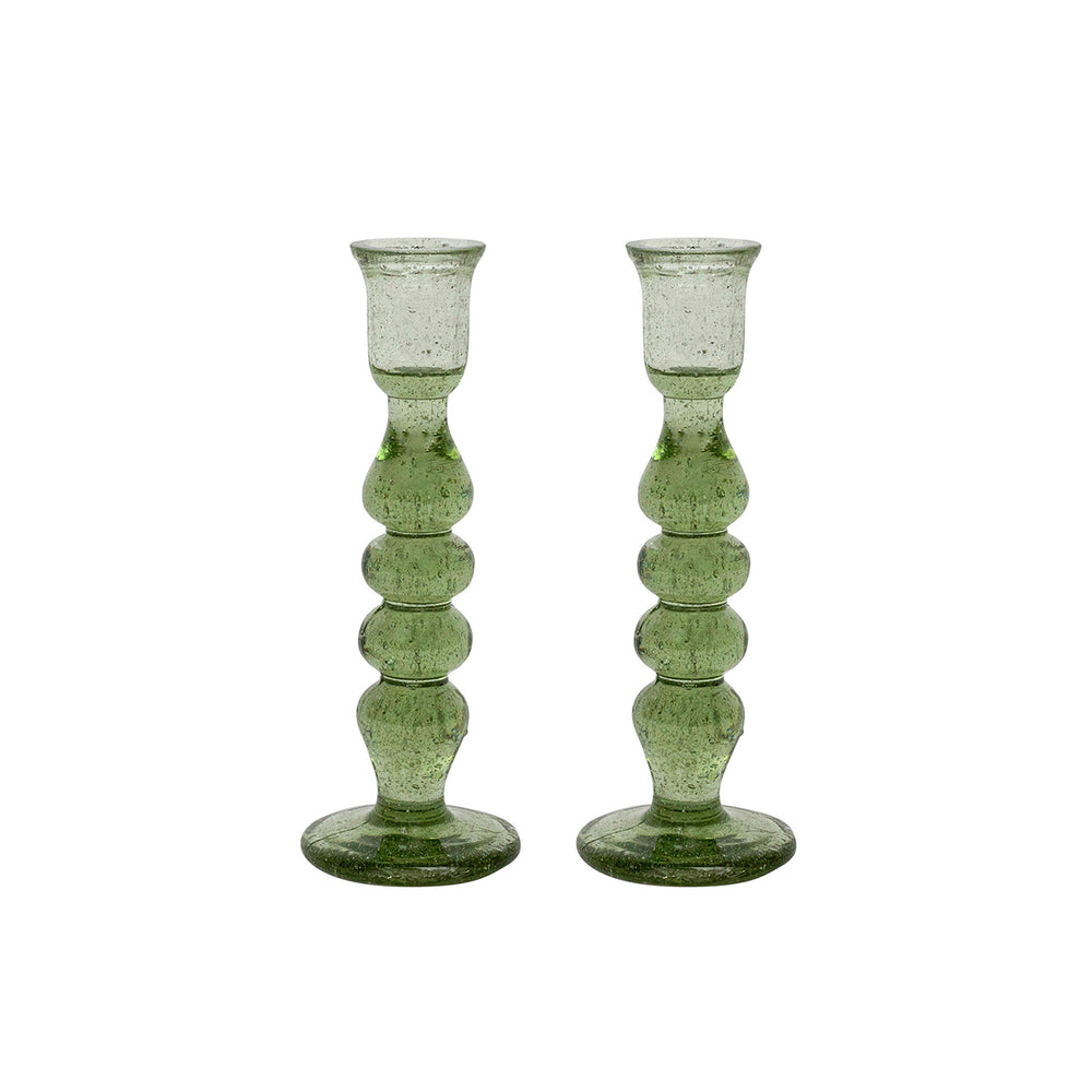 Provence 7" Candlestick, Set of 2 in Basil