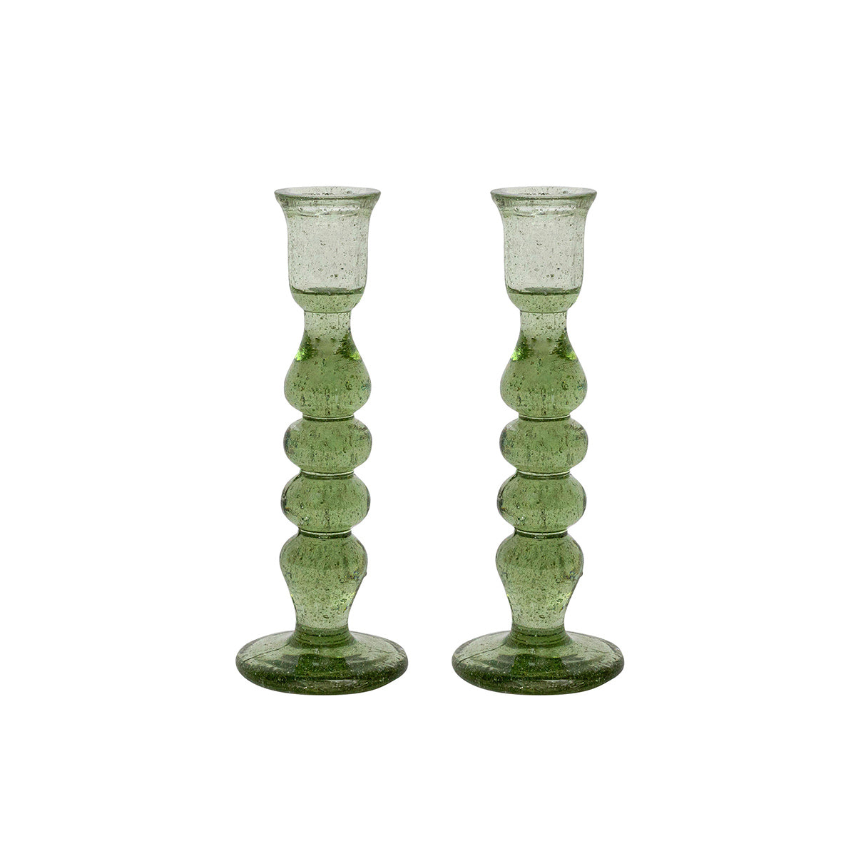 Provence 7" Candlestick, Set of 2 in Basil