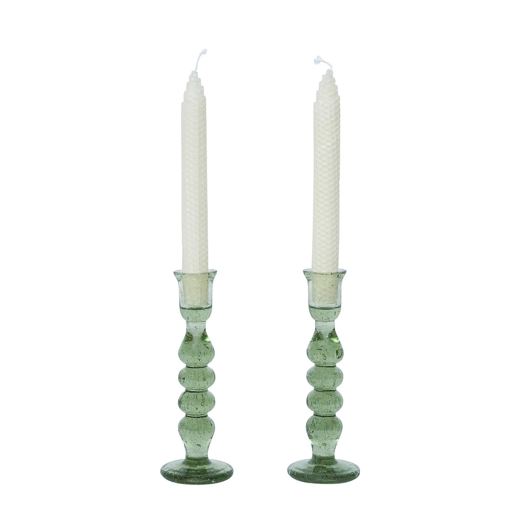 Provence 7" Candlestick, Set of 2 in Basil