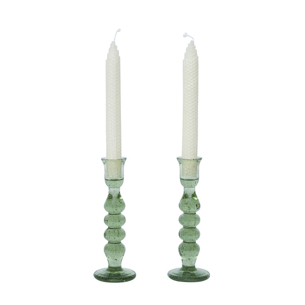 Provence 7" Candlestick, Set of 2 in Basil