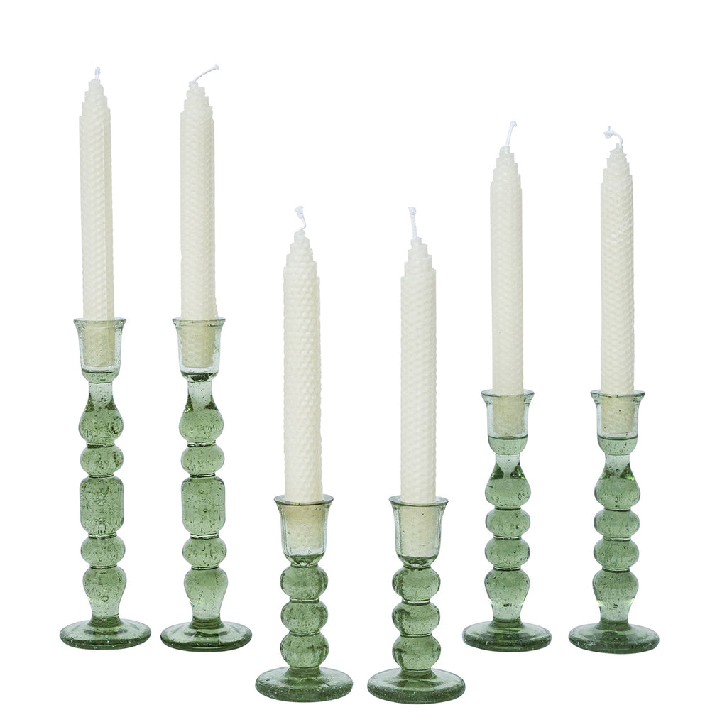 Provence 7" Candlestick, Set of 2 in Basil