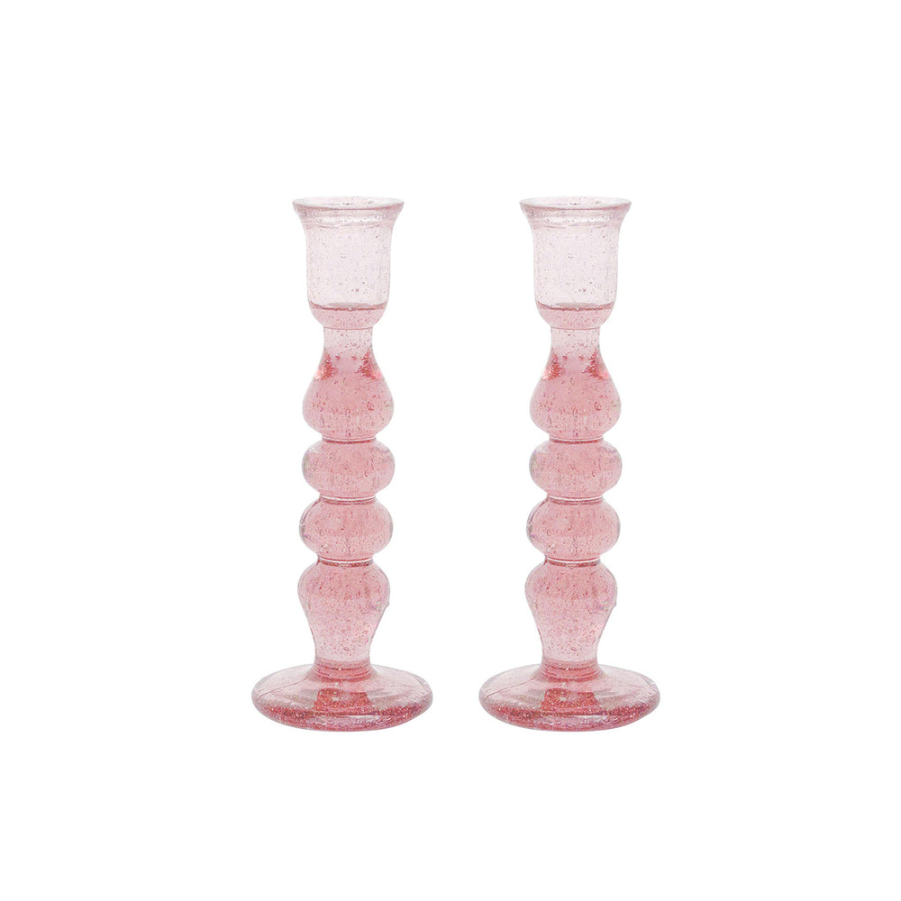 Provence 7" Candlestick, Set of 2 in Blush