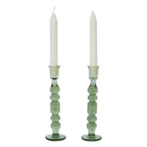 Provence 9" Candlestick, Set of 2 in Basil