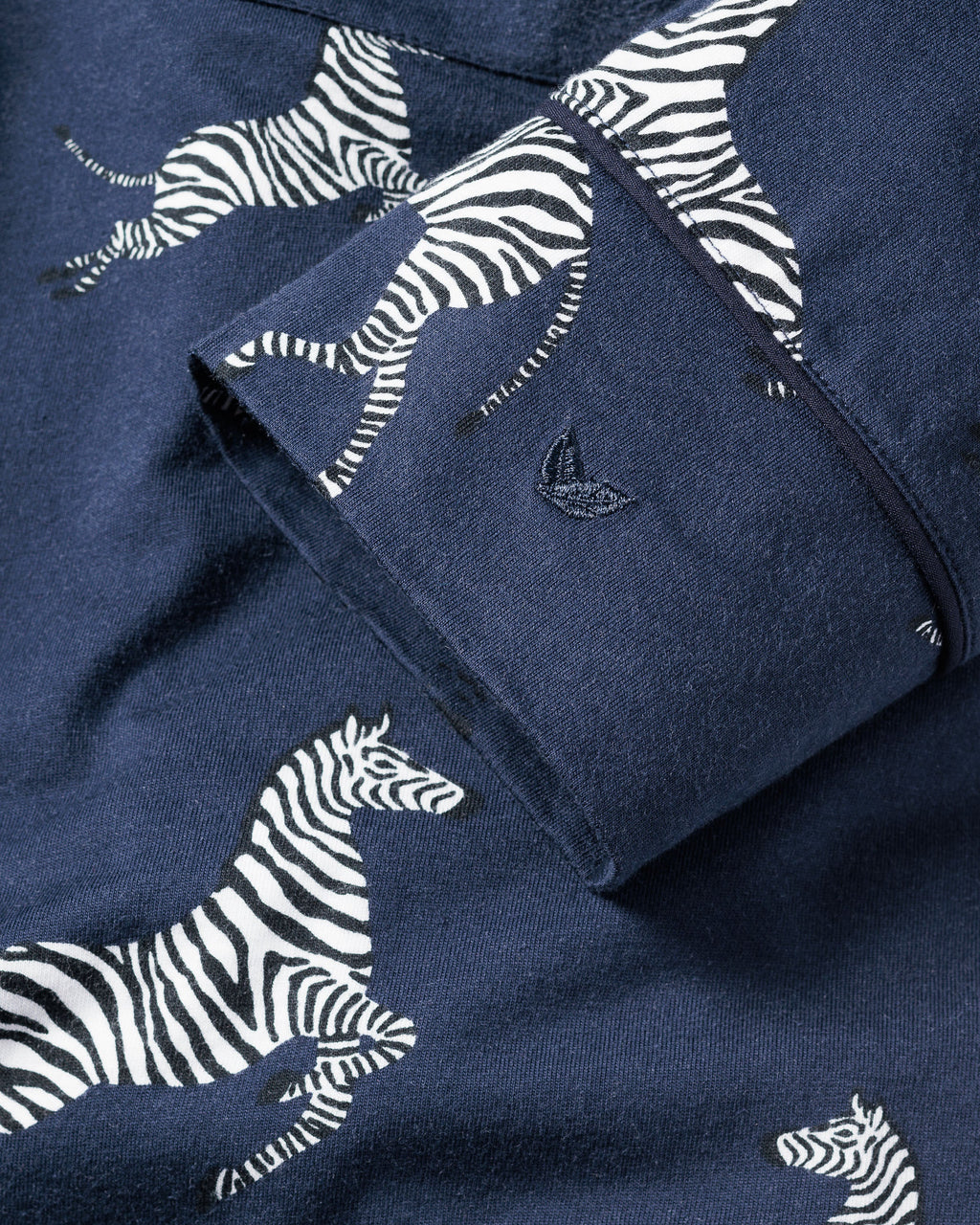 Women’s Pima Long Sleeve Short Set in Zèbre de Nuit