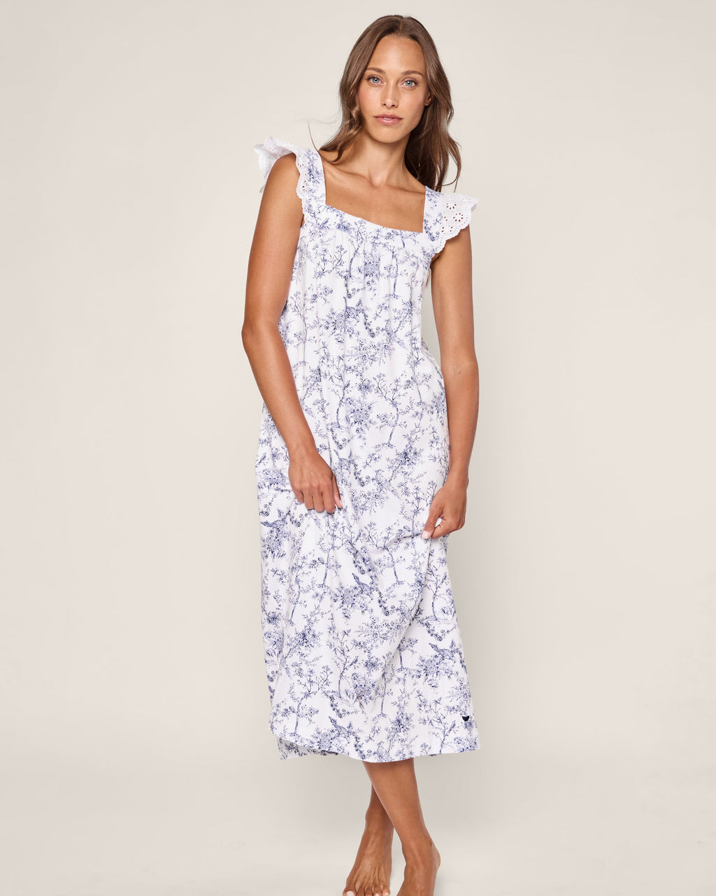 chinese dress ladies Petite Plume Women's Pima Clara Nightgown in Timeless Toile
