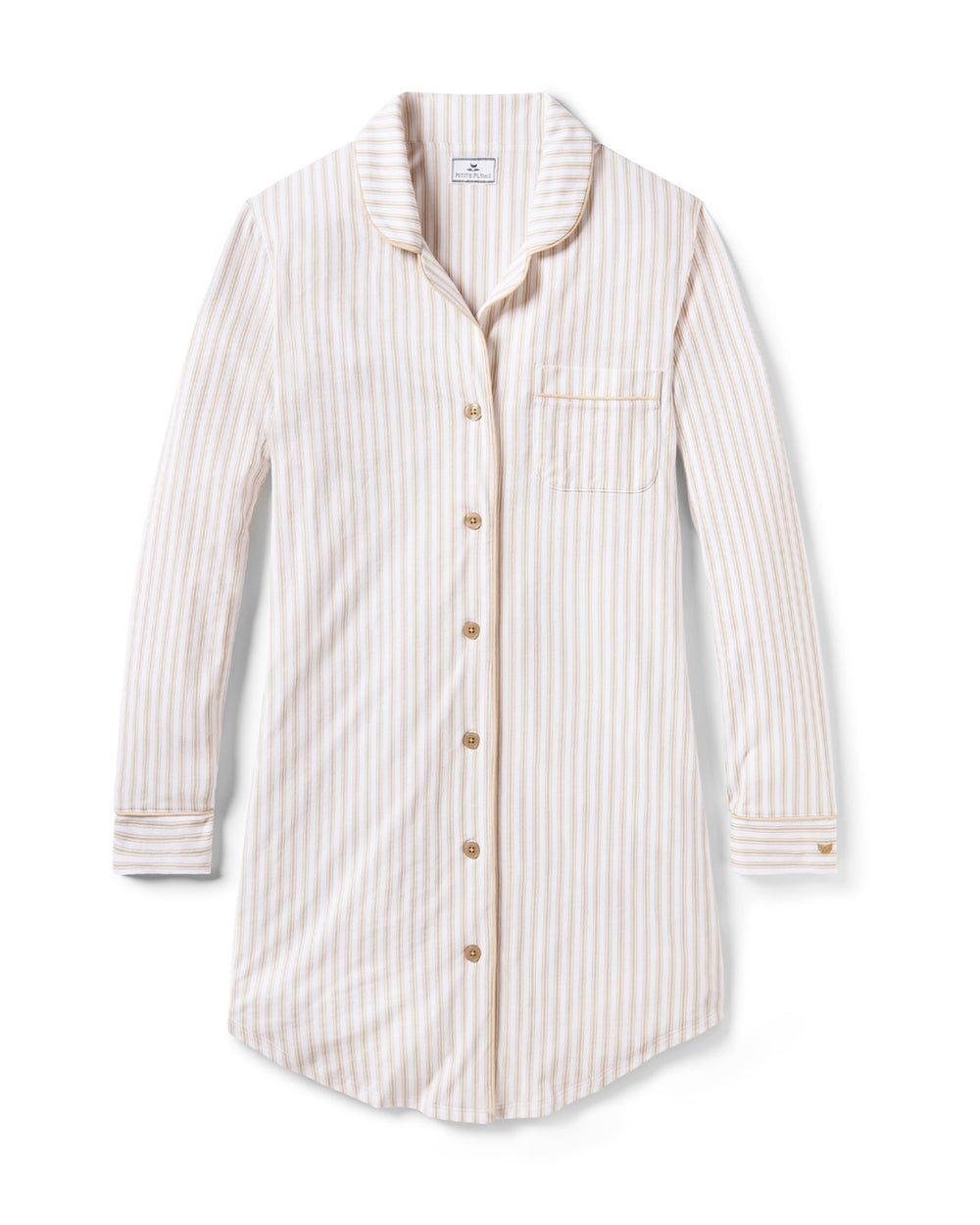 Women’s Pima Nightshirt in Camel Ticking