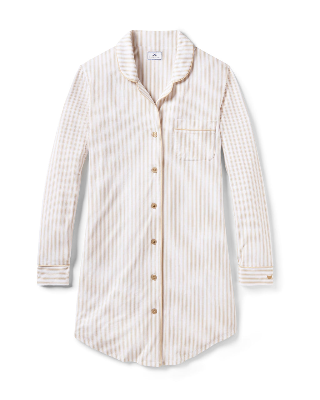 Women’s Pima Nightshirt in Camel Ticking