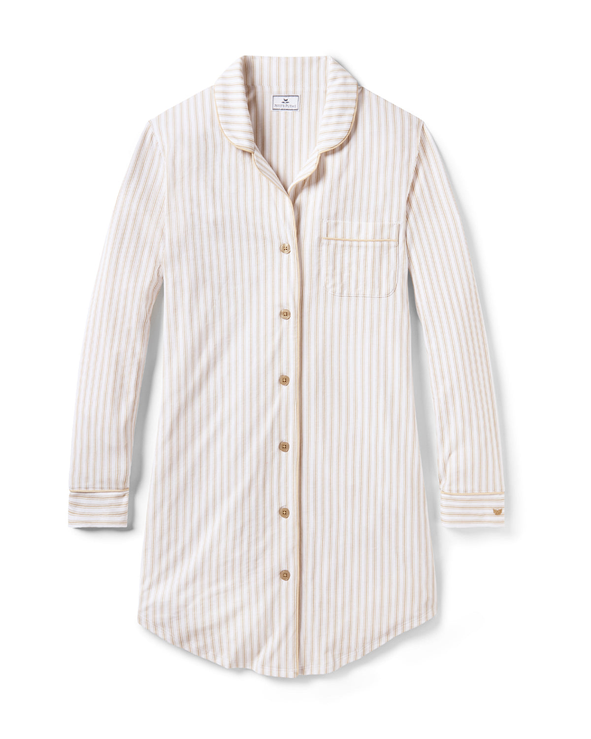Women’s Pima Nightshirt in Camel Ticking
